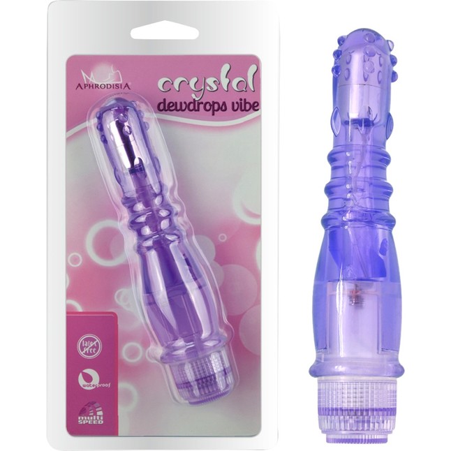 Фиолетовый вибростимулятор Crystal Vibrator-dewdrops. Фотография 2.