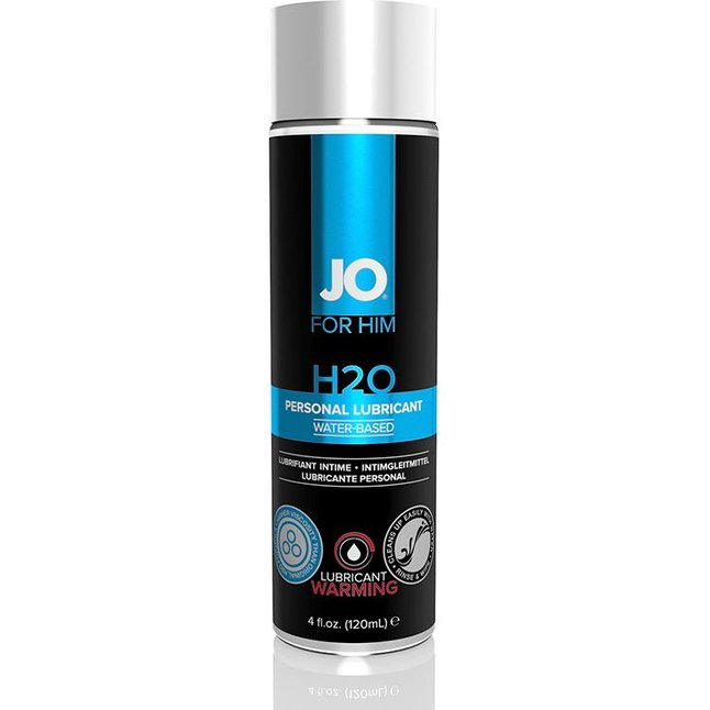 Мужской согревающий лубрикант на водной основе JO for Men H2O Warming - 120 мл - JO H2O for men