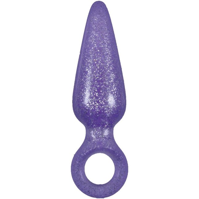 Фиолетовая анальная пробка Booty Pops с кольцом - 8 см - Starlight Gems