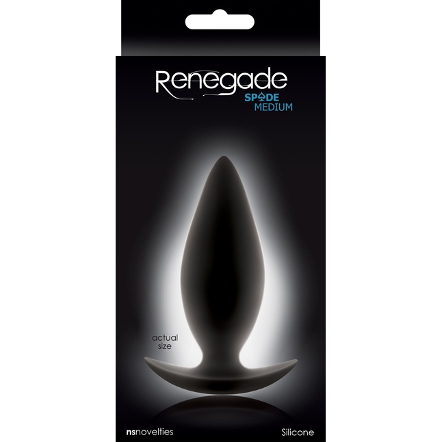 Чёрная анальная пробка для ношения Renegade Spades Medium - 10,1 см - Renegade. Фотография 2.