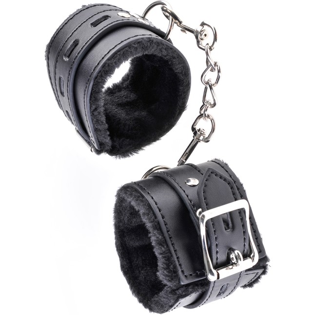Чёрные наручники с меховой изнанкой Cumfy Cuffs - Fetish Fantasy Limited Edition