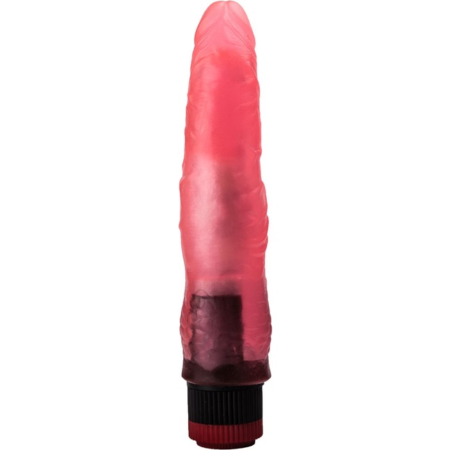 Розовый гелевый виброфаллос - 17,5 см. Фотография 3.