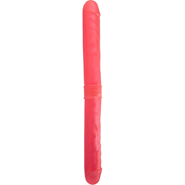 Розовый двусторонний гелевый фаллоимитатор - 44 см - Для двоих + HARNESS WOMAN STRAP. Фотография 2.