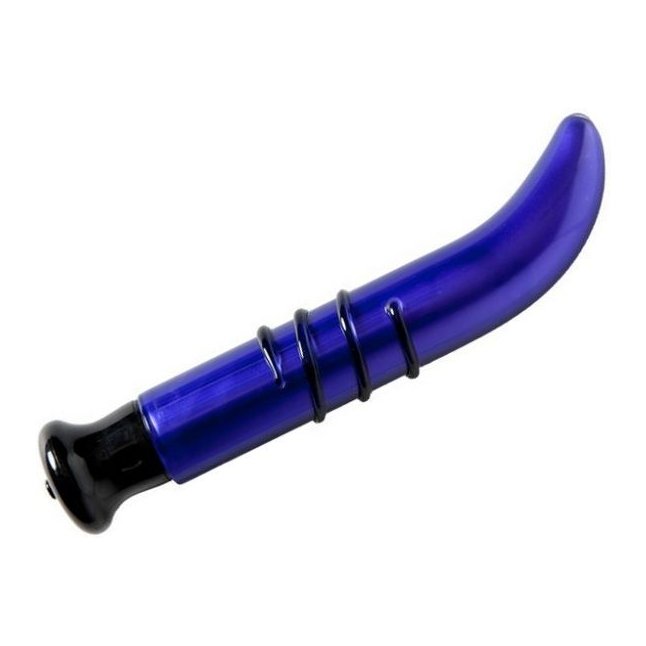 Фиолетовый стеклянный вибромассажер для массажа точки G - 17 см