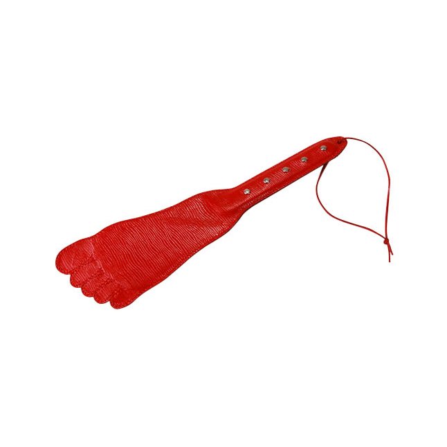 Красная хлопалка в форме ступни - 34,5 см - BDSM accessories