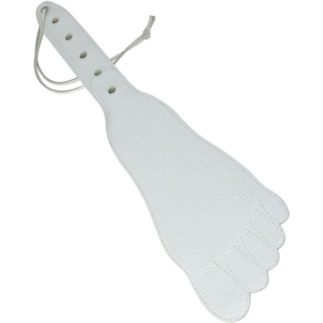 Белая кожаная хлопалка в форме ступни - 34,5 см - BDSM accessories. Фотография 2.