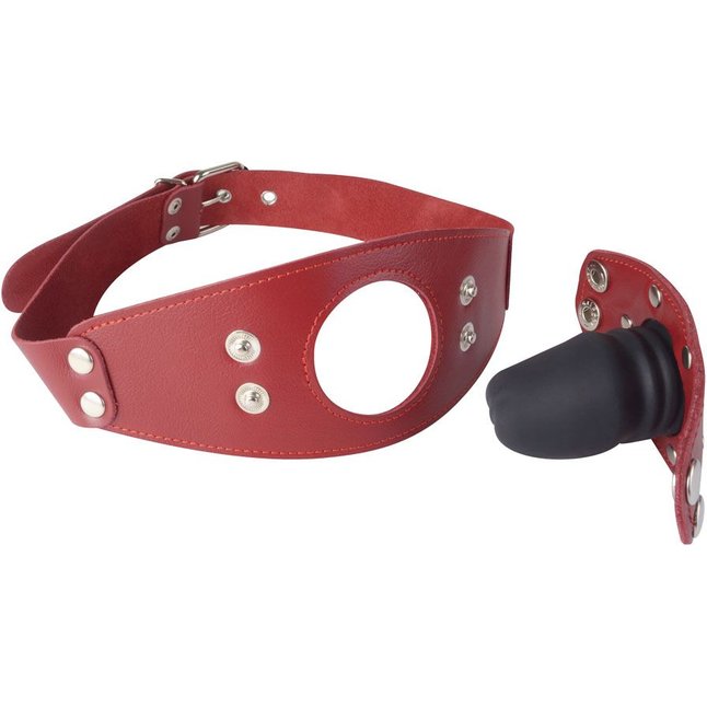 Красный разборный кляп - BDSM accessories. Фотография 2.