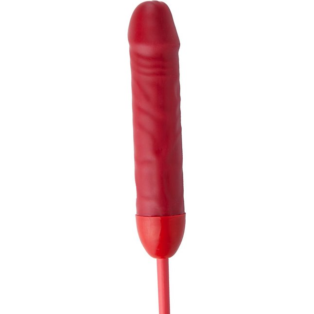 Красный стек с фаллосом вместо ручки - 62 см - BDSM accessories. Фотография 5.