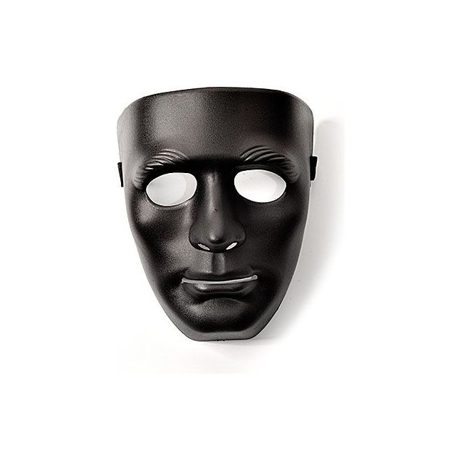Чёрная маска из пластика - BDSM accessories