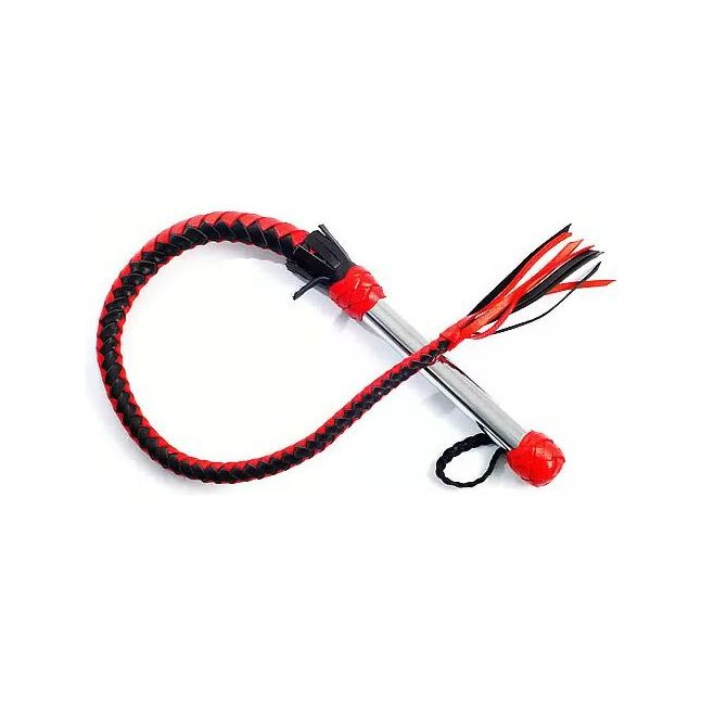 Красно-черная однохвостая плеть - 70 см - BDSM accessories