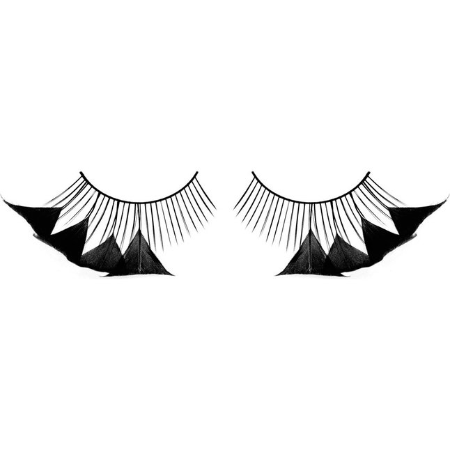 Черные ресницы с перьями у внешнего края - Eyelashes Collection