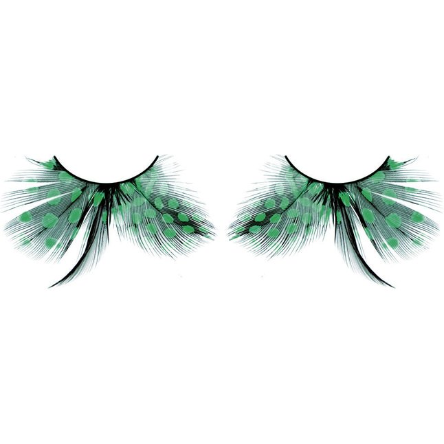 Бирюзовые ресницы-перья в горошек - Eyelashes Collection