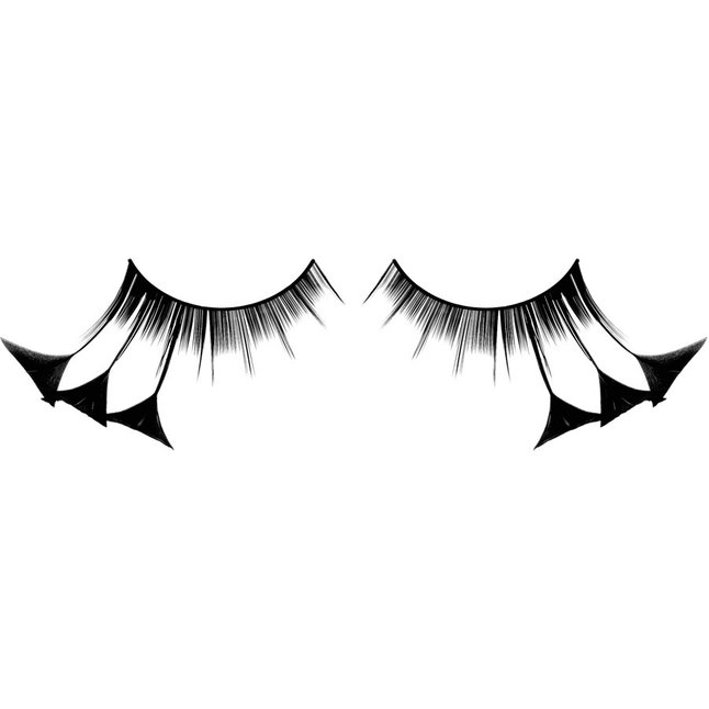 Чёрные ресницы-перья с кисточками - Eyelashes Collection