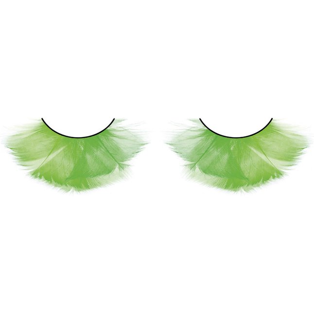 Пушистые зеленые ресницы-перья - Eyelashes Collection