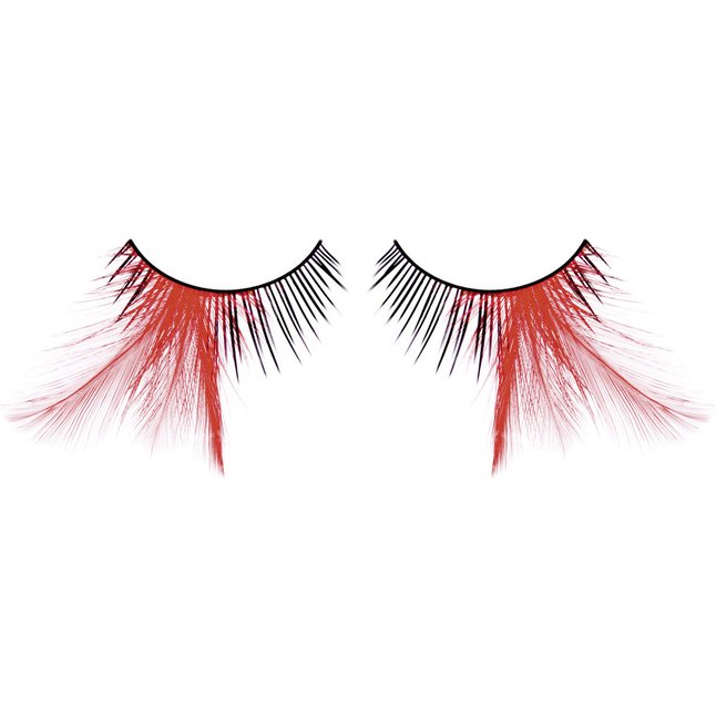 Ресницы чёрные-красные перья - Eyelashes Collection
