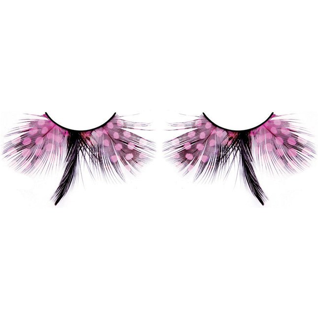 Розово-черные ресницы-перья - Eyelashes Collection