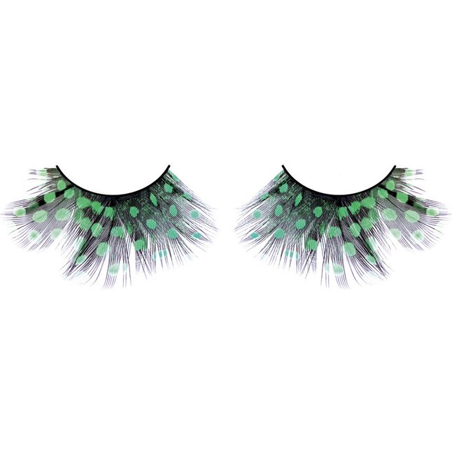 Тёмно-зеленые перьевые ресницы - Eyelashes Collection