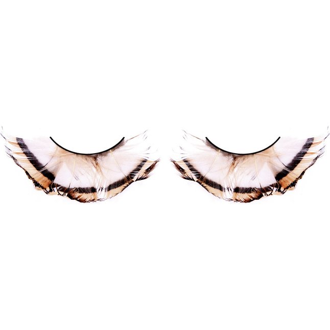 Бежево-коричневые реснички-перья - Eyelashes Collection