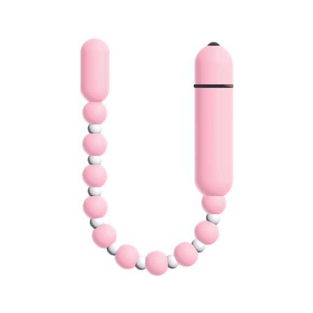 Розовая анальная виброцепочка Booty Beads - 24 см - Booty Beads. Фотография 2.