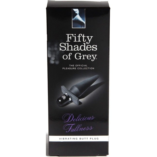 Черная анальная пробка с вибрацией Delicious Fullness Vibrating Butt Plug - 14 см - Fifty Shades of Grey. Фотография 5.