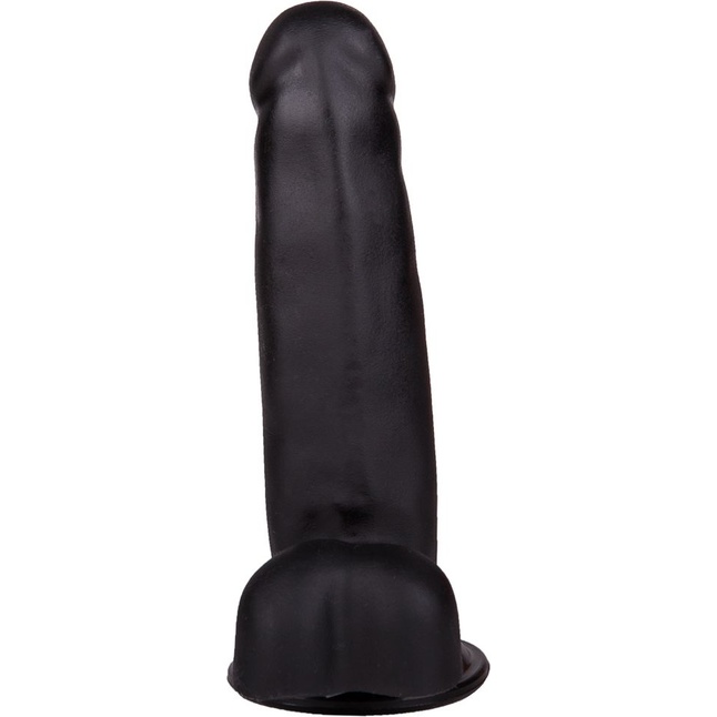 Фаллоимитатор чёрного цвета на присоске - 16,5 см. Фотография 4.
