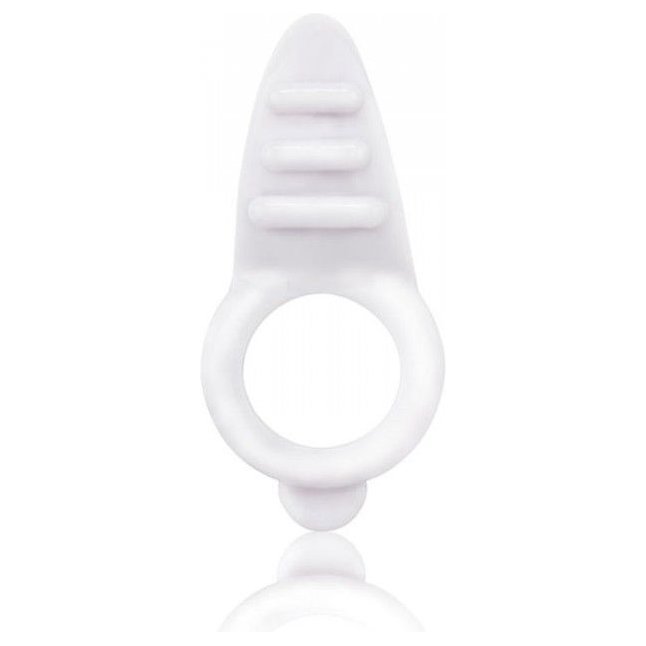 Белое кольцо на пенис с клиторальным стимулятором ORBIT. Фотография 3.