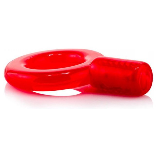 Красное упругое кольцо на пенис с вибрацией Go. Фотография 2.