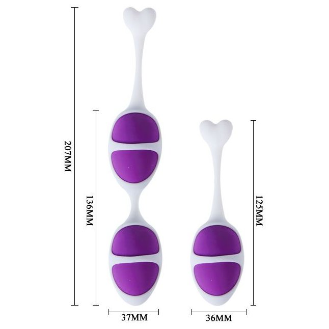 Фиолетовые вагинальные шарики из силикона: 2 1 - Pretty Love. Фотография 5.