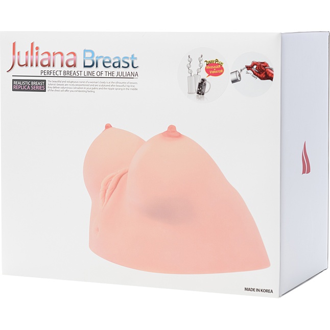 Полуторс Juliana Breast в виде груди с вибровагиной. Фотография 7.