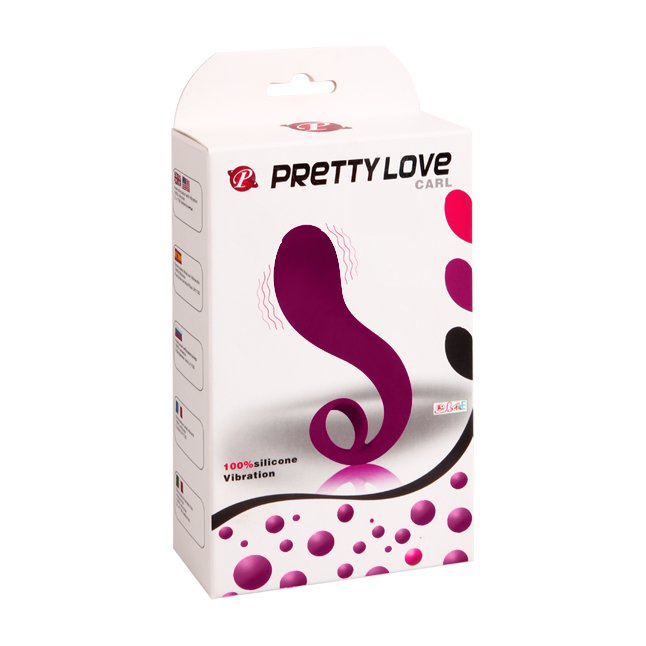 Фиолетовый вибратор с хвостиком Pretty Love - 20,5 см - Pretty Love