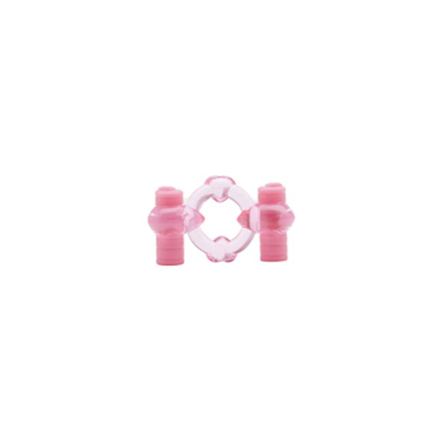 Розовое эрекционное кольцо с вибрацией Duovibrus III