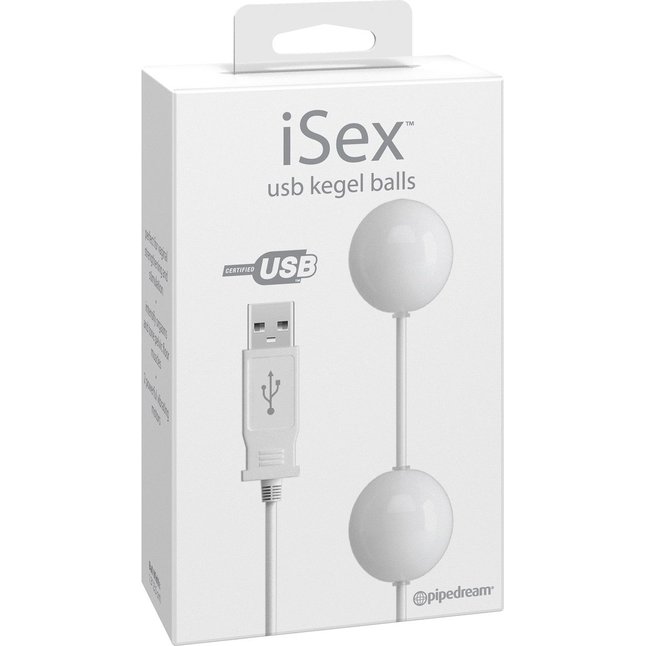 Белые вагинальные виброшарики USB KEGEL BALLS, работающие от USB - ISex