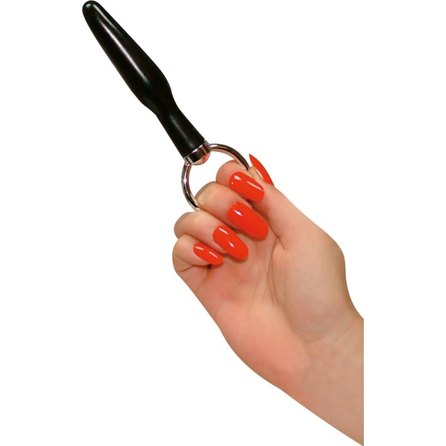 Анальный массажер с серебристой ручкой-кольцом - 10,5 см - You2Toys. Фотография 2.