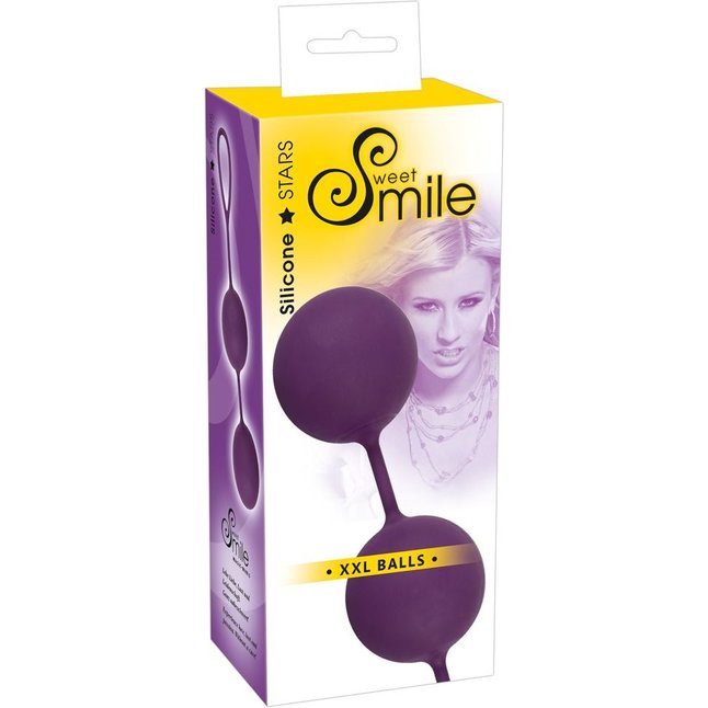 Большие фиолетовые вагинальные шарики XXL Balls - Smile. Фотография 2.