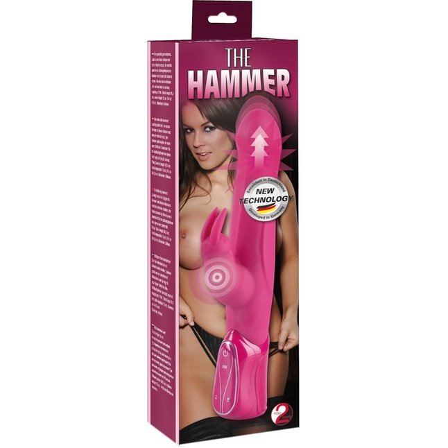 Ярко-розовый вибратор The Hammer - 30,5 см - You2Toys. Фотография 4.
