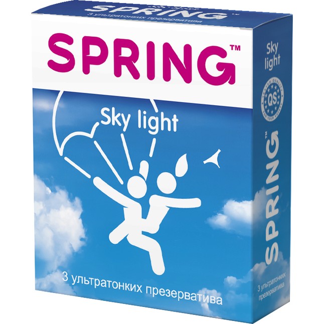 Ультратонкие презервативы SPRING SKY LIGHT - 3 шт