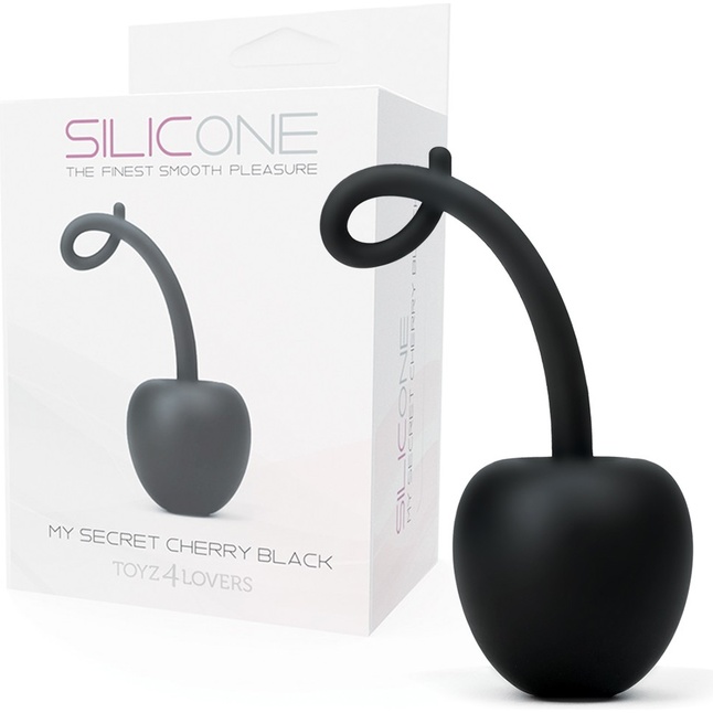 Чёрный анальный стимулятор SILICONE MY SECRET CHERRY - 11 см - Silicone. Фотография 3.