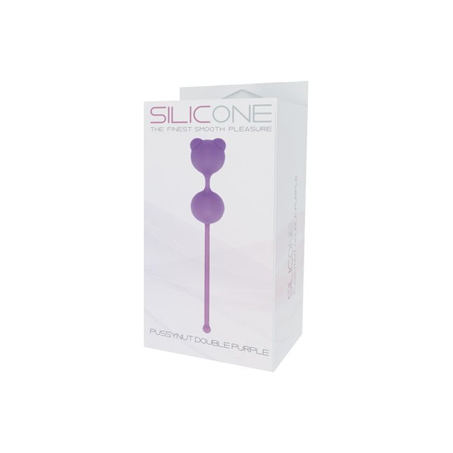 Фиолетовые вагинальные шарики PUSSYNUT DOUBLE SILICONE - Silicone. Фотография 2.
