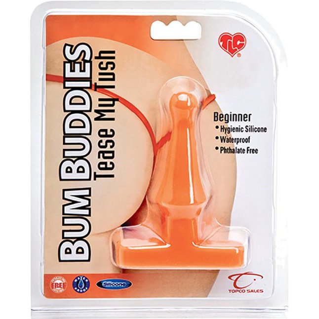 Оранжевая анальная пробка Bum Buddies Tease My Tush - 10 см - TLC. Фотография 2.