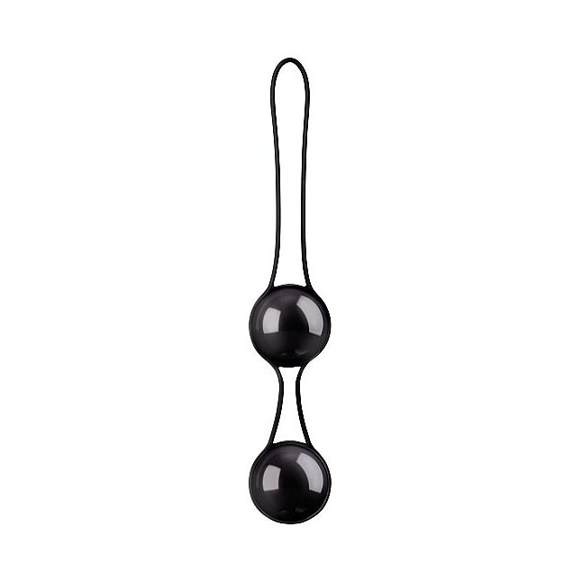 Черные вагинальные шарики в сцепке Pleasure balls Deluxe - Shots Toys