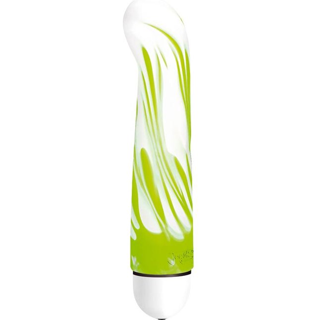 Бело-зелёный вибратор Flick-Flac Comfort - 17,8 см