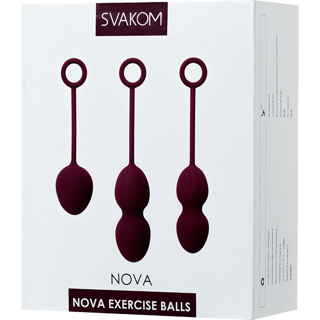 Набор фиолетовых вагинальных шариков Nova Ball со смещенным центром тяжести. Фотография 7.