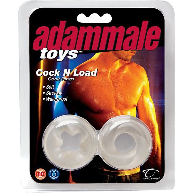 Комплект из 2 эрекционных колец Adam Male Toys Cock N Load Cock Rings - Adam Male Toys. Фотография 3.