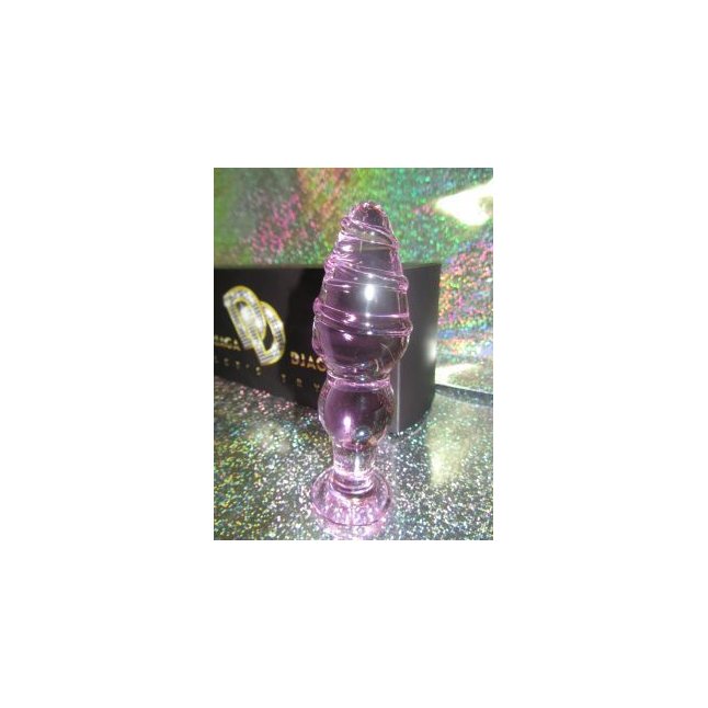 Розовая анальная ёлочка из секла со спиралью в верхней части - 11 см. Фотография 2.