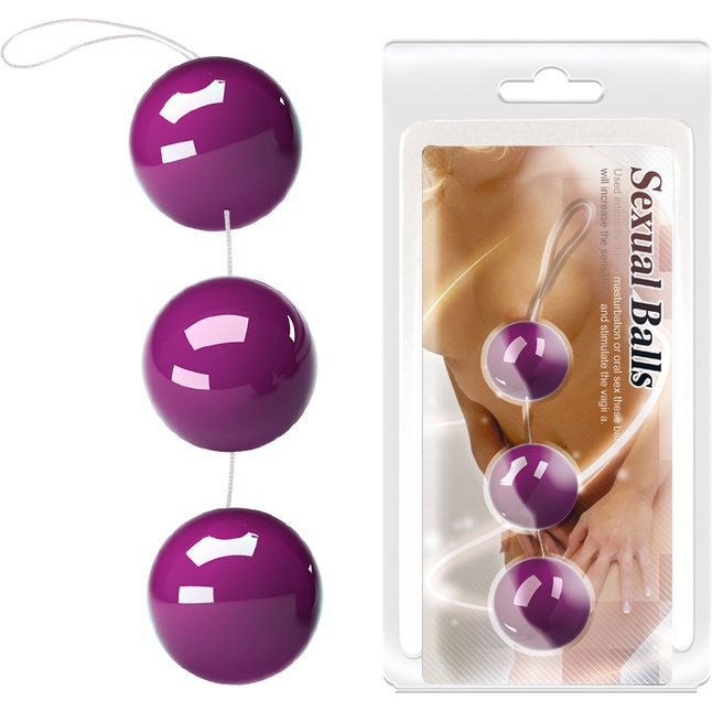 Фиолетовые вагинальные шарики на веревочке. Фотография 2.