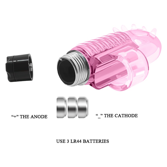 Розовый вибростимулятор с шипиками на палец. Фотография 4.