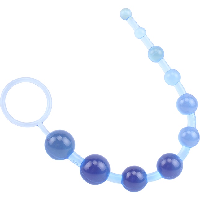 Голубая анальная цепочка Sassy Anal Beads - 26,7 см - Hi-Basic