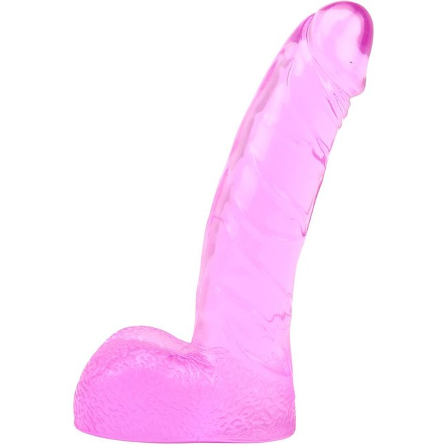 Розовый гелевый фаллоимитатор Ding Dong - 12,9 см