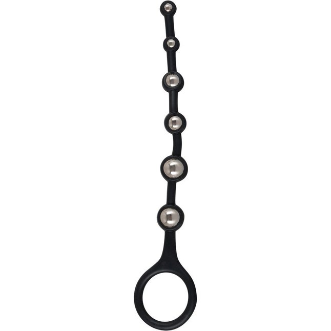 Анальная цепочка с ручкой-кольцом Bendable Silicone Beads - 25 см - You2Toys. Фотография 2.