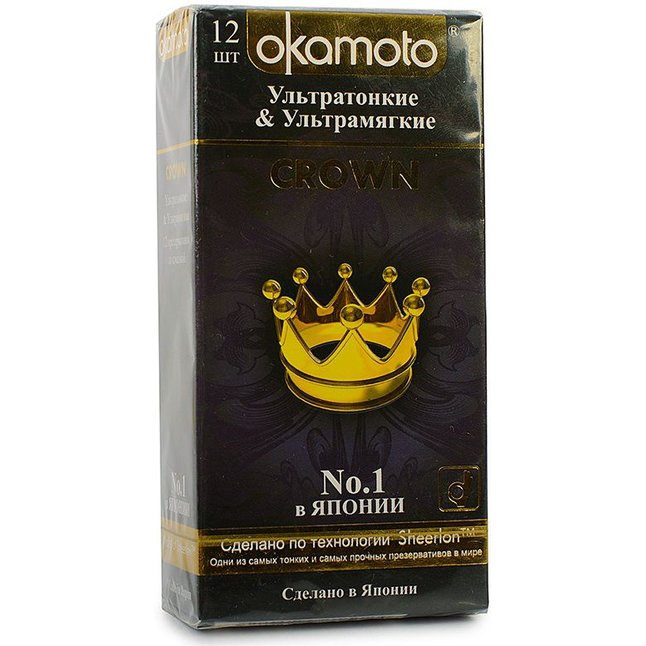 Ультратонкие ультрамякие презервативы телесного цвета Okamoto Crown - 12 шт